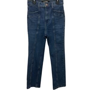 EXPRESS Jeans Womens Size 2 Straight Super High Rise Blue